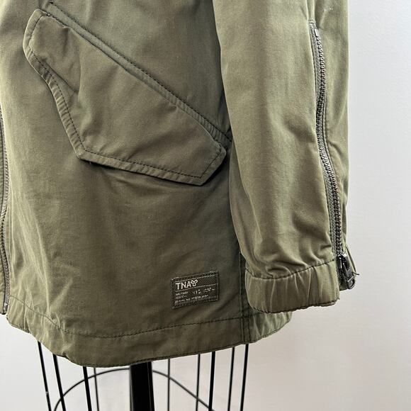 Aritzia TNA Military Edition Olive Drab Green Zip Front Hooded Jacket M Medium - Picture 3 of 7